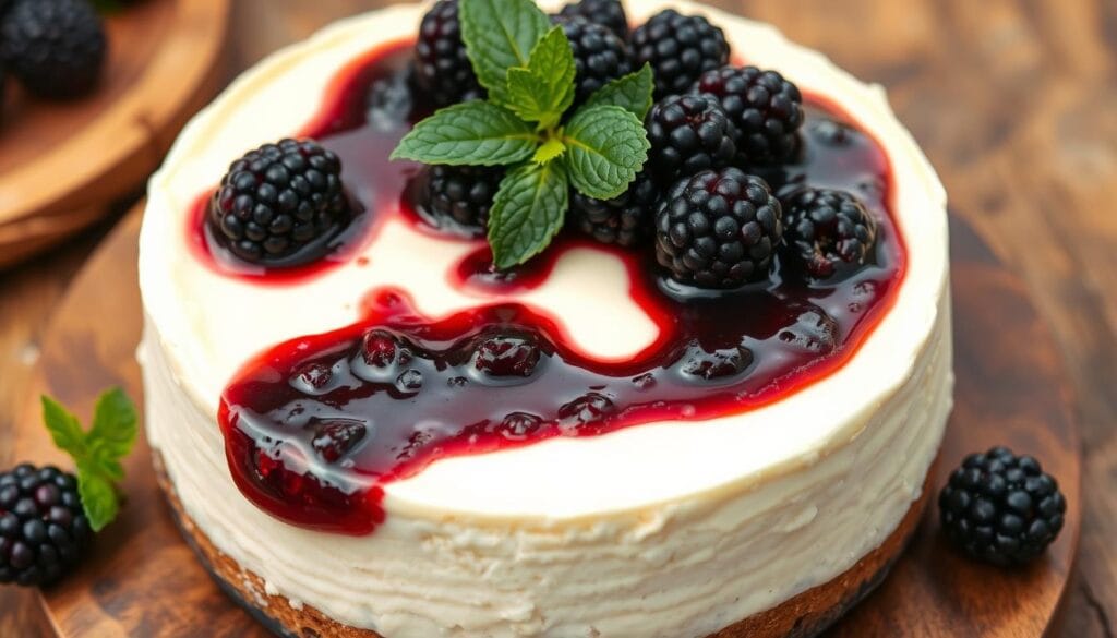 Blackberry cheesecake topping