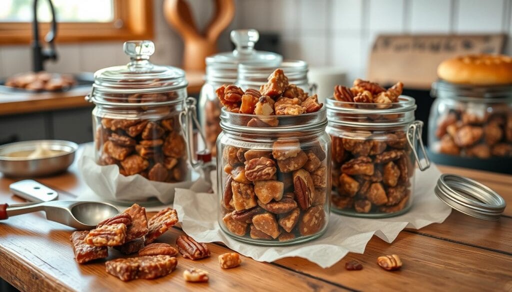 Storing pecan brittle