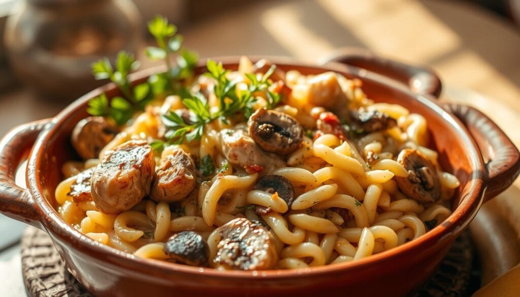 chicken and mushroom orzo